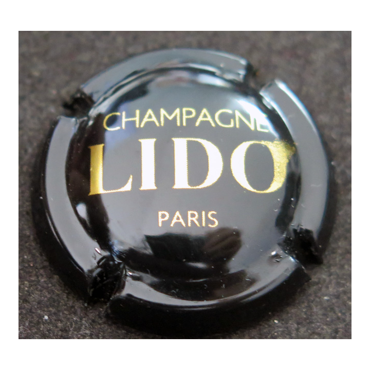 Capsule Muselet de bouteille de champagne LIDO DE PARIS n° 3 Noir et Or
