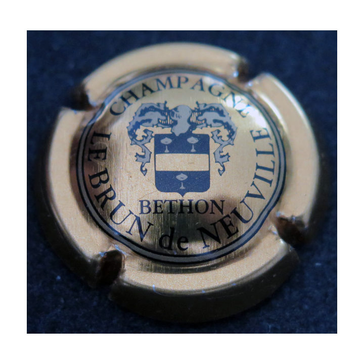 Capsule Muselet de bouteille de champagne LE BRUN DE NEUVILLE n° 7 Or et Noir