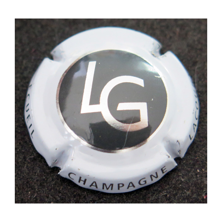 Capsule Muselet de bouteille de champagne LACOURTE GODBILLON n° 12 Contour Blanc cassé