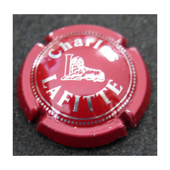 Capsule Muselet de bouteille de champagne LAFITTE Charles n° 4 rouge et métal