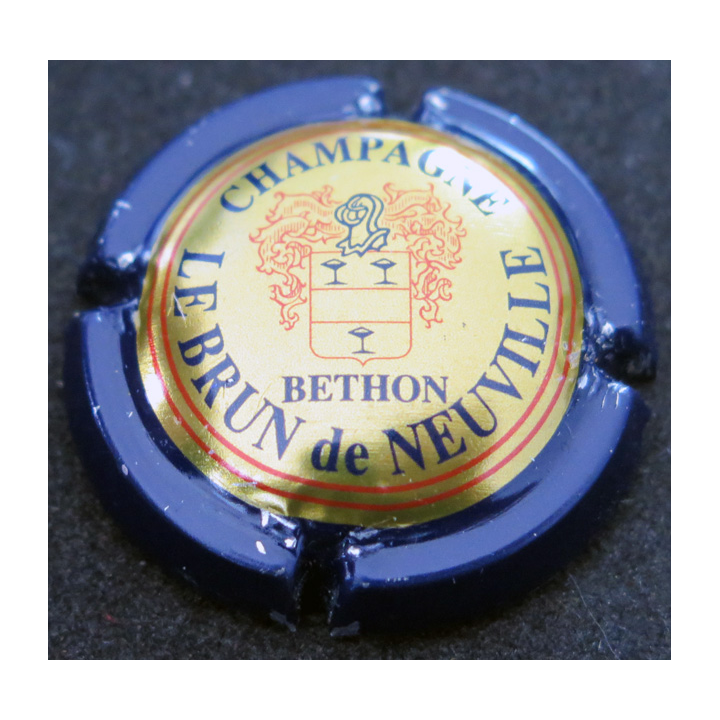 Capsule Muselet de bouteille de champagne LE BRUN DE NEUVILLE n° 15a contour bleu foncé