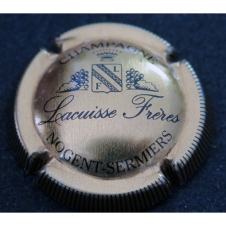 Capsule Muselet de bouteille de champagne LACUISSE frères n° 4c Or et noir, stries courtes