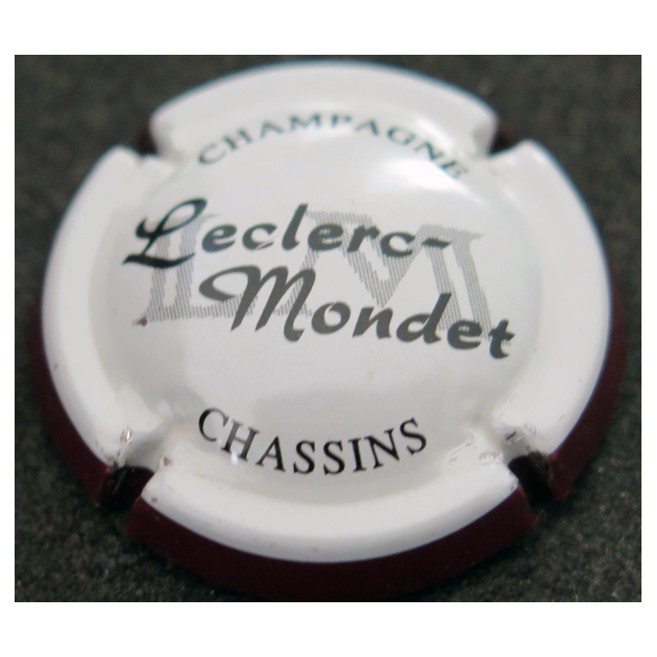 Capsule Muselet de bouteille de champagne LECLERC MONDET n° 11 contour Bordeaux