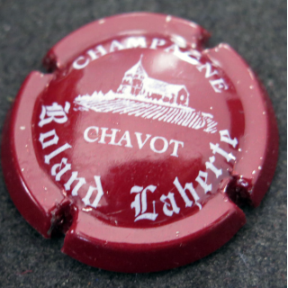 Capsule Muselet de bouteille de champagne LAHERTE Roland n° 3 Bordeaux foncé et crème