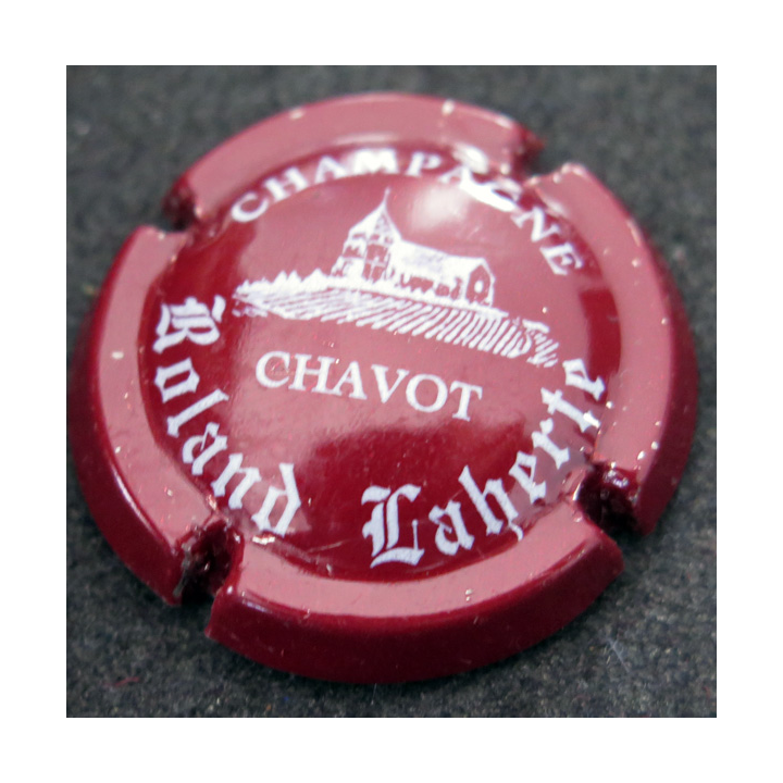 Capsule Muselet de bouteille de champagne LAHERTE Roland n° 3 Bordeaux foncé et crème