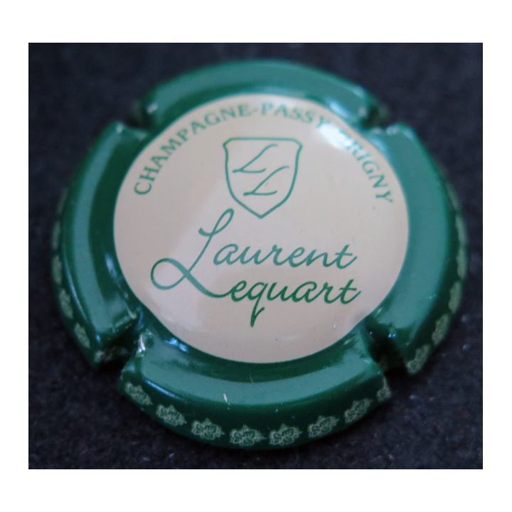 Capsule Muselet de bouteille de champagne LEQUART Laurent n° 3 contour vert