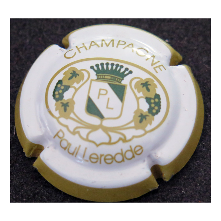 Capsule Muselet de bouteille de champagne LEREDDE Paul n° 3 contour marron clair