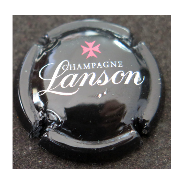 Capsule Muselet de bouteille de champagne LANSON n° 108 Fond noir sans texte sur le contour