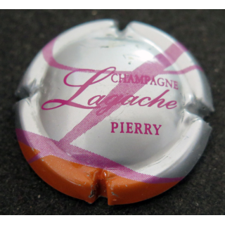 Capsule Muselet de bouteille de champagne LAGACHE G. & Fils n° 5 Fond argent, inscription Pierry