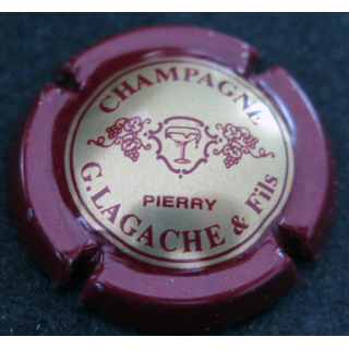 Capsule Muselet de bouteille de champagne LAGACHE G. & Fils n° 2 Or et Bordeaux petit dessin