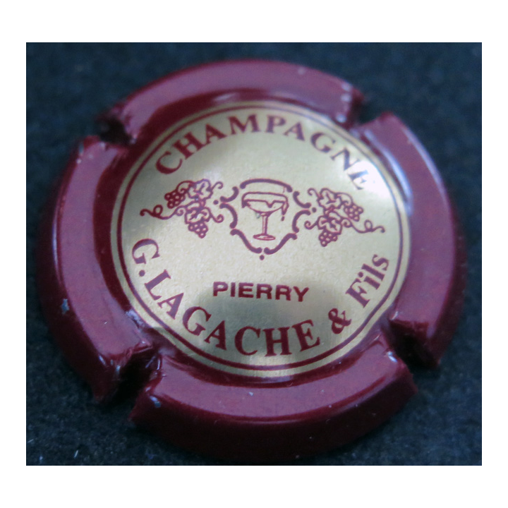Capsule Muselet de bouteille de champagne LAGACHE G. & Fils n° 2 Or et Bordeaux petit dessin