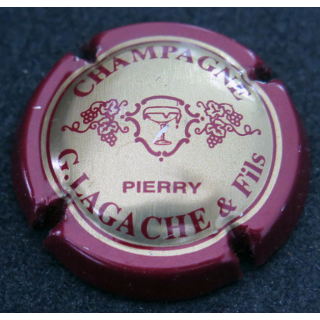 Capsule Muselet de bouteille de champagne LAGACHE G. & Fils n° 1 Or et Bordeaux
