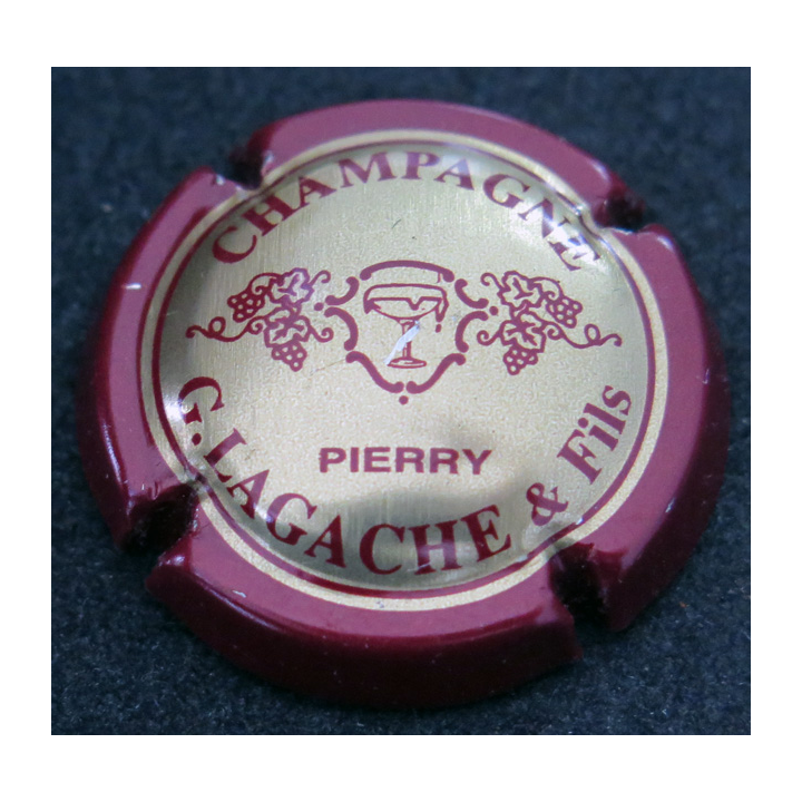 Capsule Muselet de bouteille de champagne LAGACHE G. & Fils n° 1 Or et Bordeaux