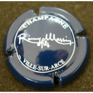Capsule Muselet de bouteille de champagne MASSIN Rémy n° 14a Bleu foncé et blanc, lettres épaisses