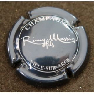 Capsule Muselet de bouteille de champagne MASSIN Rémy n° 15c Bleu nuit métallisé et blanc
