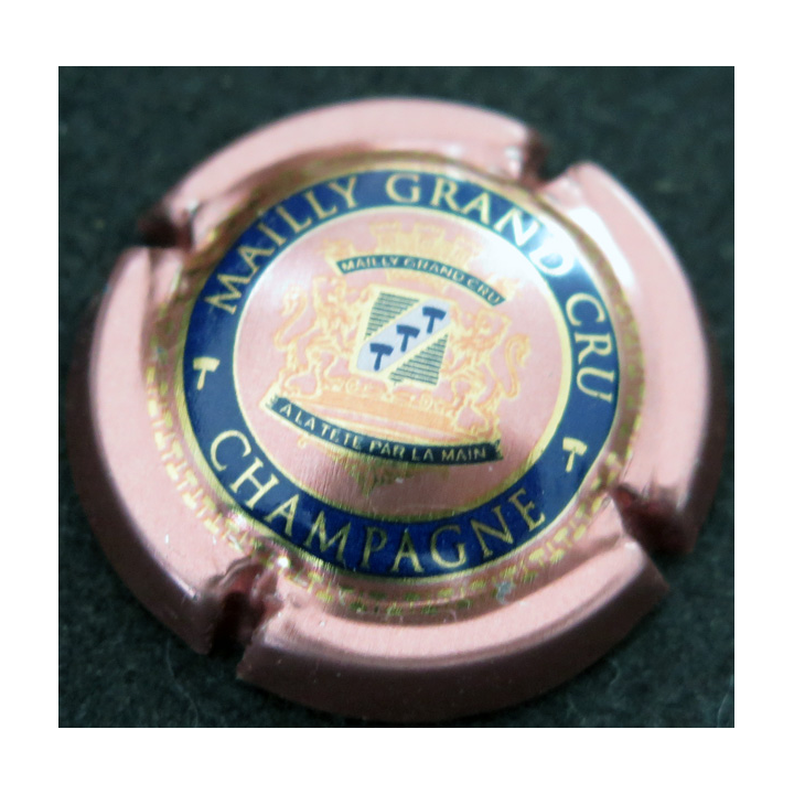 Capsule Muselet de bouteille de champagne MAILLY Champagne n° 12e Fond rosé