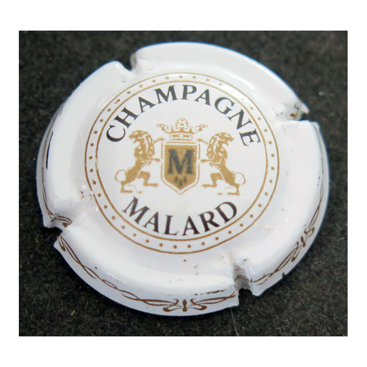 Capsule Muselet de bouteille de champagne MALARD Jean-Louis n° 10a Blanc, or et noir