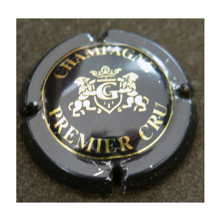 Capsule Muselet de bouteille de champagne MALARD Jean-Louis n° 4 Bleu-noir et or, Premier cru