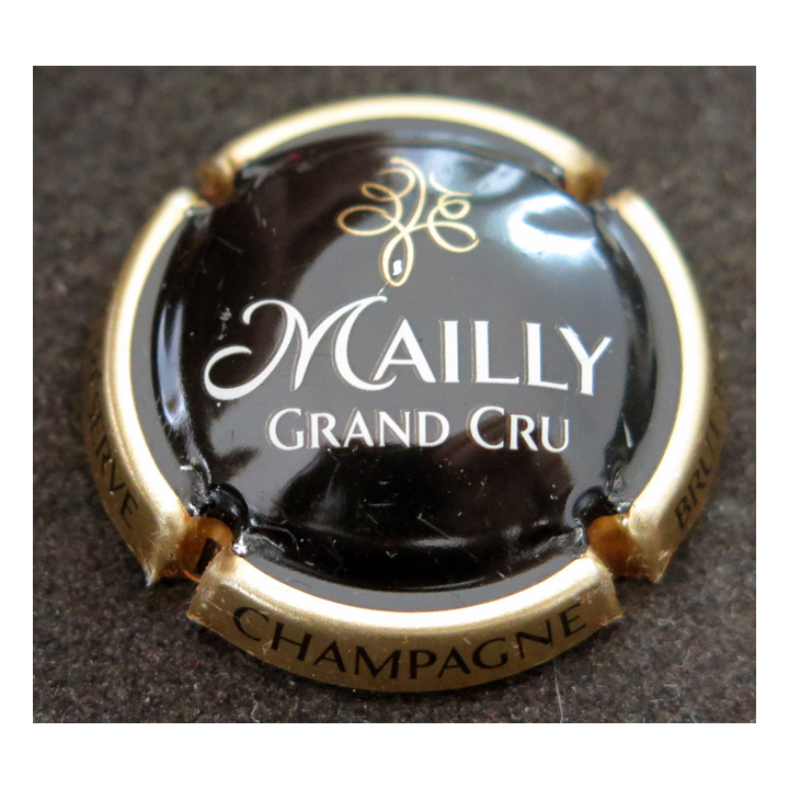 Capsule Muselet de bouteille de champagne MAILLY Champagne n° 21, noir, brut réserve