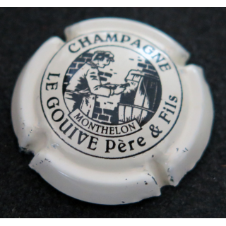 Capsule Muselet de bouteille de champagne LE GOUIVE Père & Fils n° 2 Crème et Noir