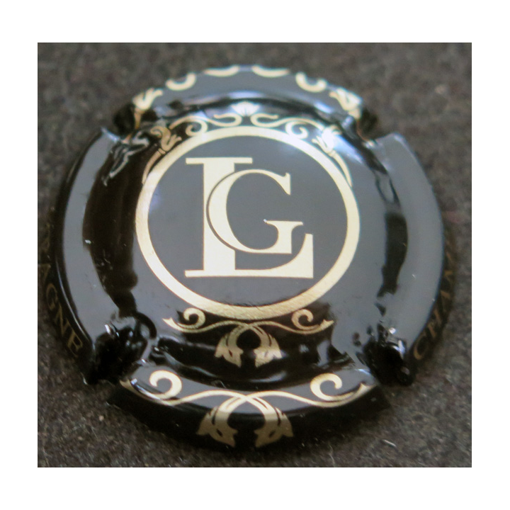 Capsule Muselet de bouteille de champagne LACOMBE Georges n° 5 noir et or
