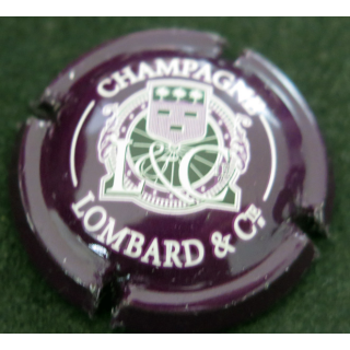 Capsule Muselet de bouteille de champagne LOMBARD & Cie n° 2 violet foncé et blanc
