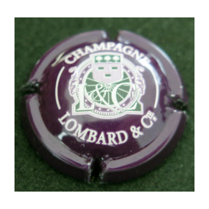 Capsule Muselet de bouteille de champagne LOMBARD & Cie n° 2 violet foncé et blanc