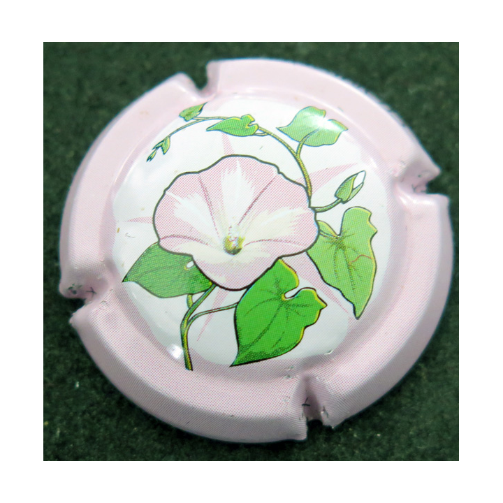 Capsule Muselet de bouteille de champagne GENERIQUE n° 1054b contour rose pâle, liseron