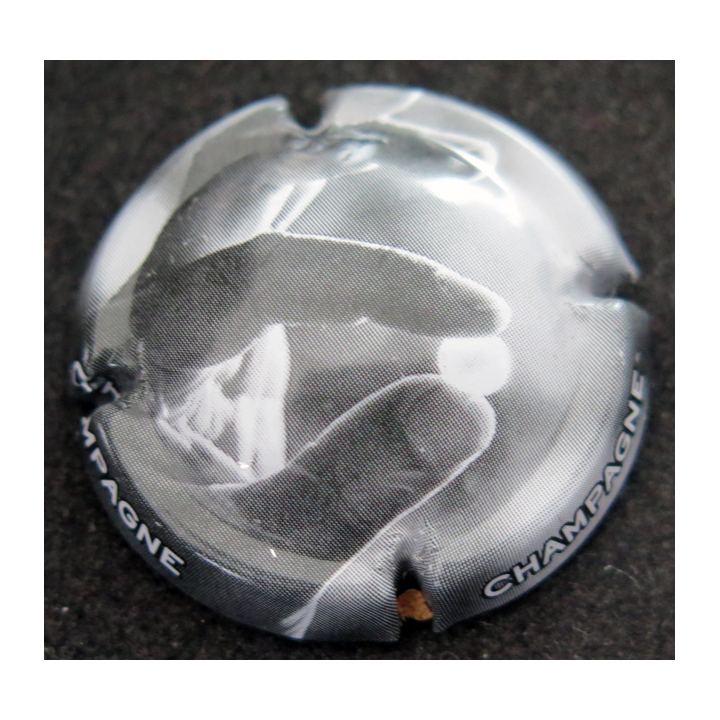 Capsule Muselet de bouteille de champagne GENERIQUE n° 1002c Noir et Blanc, 3 x champagne