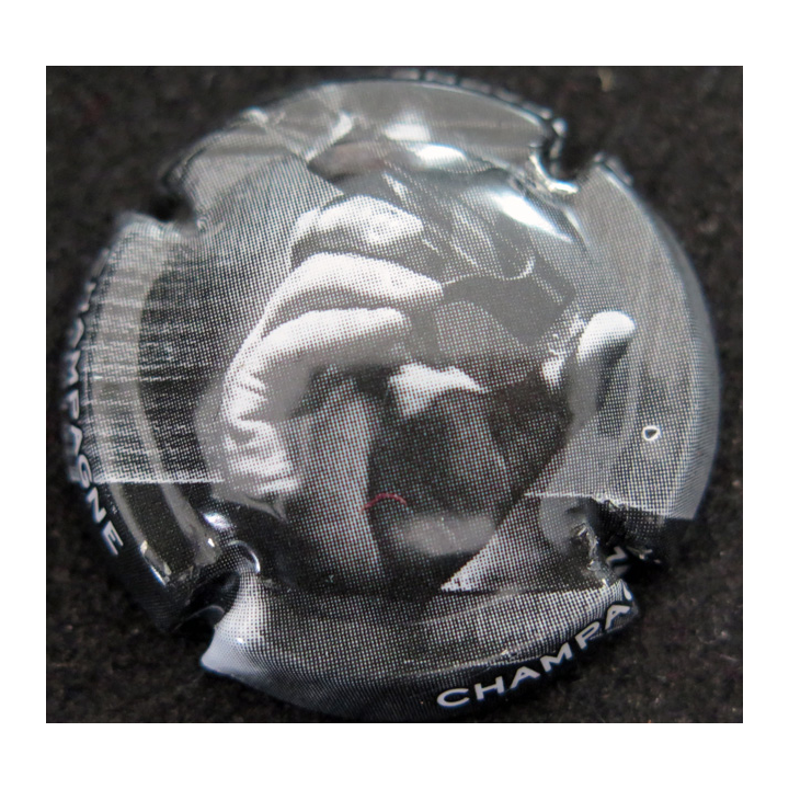 Capsule Muselet de bouteille de champagne GENERIQUE n° 1002e Noir et Blanc, 3 x champagne