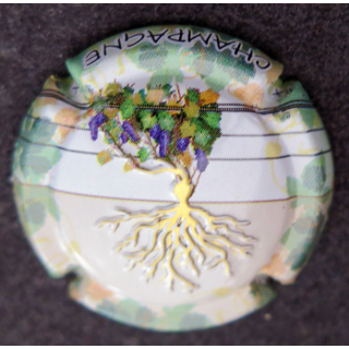 Capsule Muselet de bouteille de champagne GENERIQUE n° 991d mais en plus pastel pied de vigne