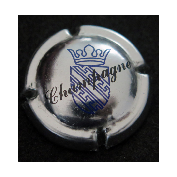 Capsule Muselet de bouteille de champagne GENERIQUE n° 463a métal écusson bleu