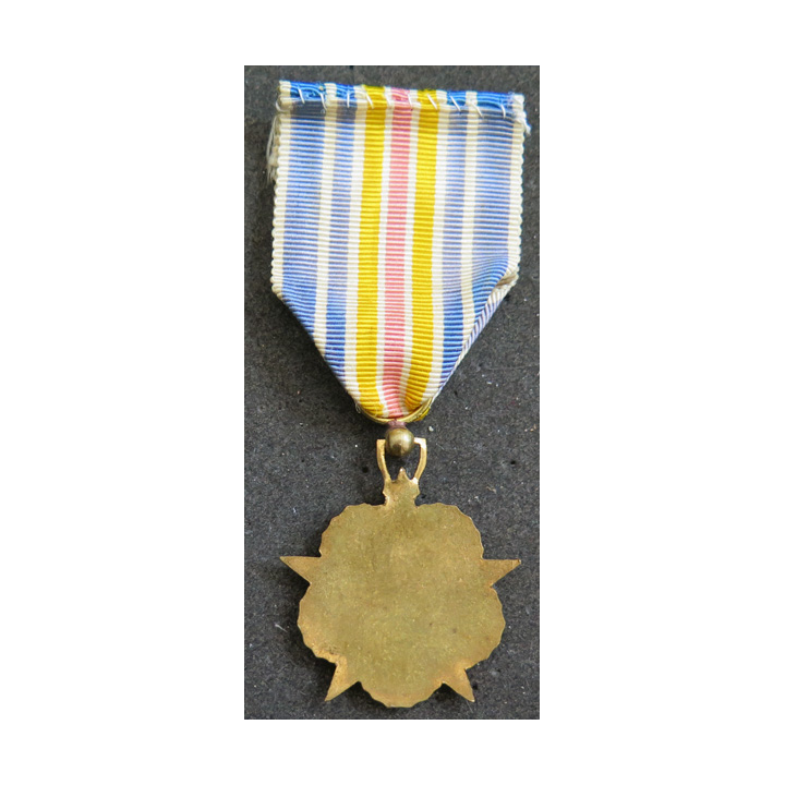 FRANCE : Médaille des blessés 1° type en métal doré étoile en résine rouge
