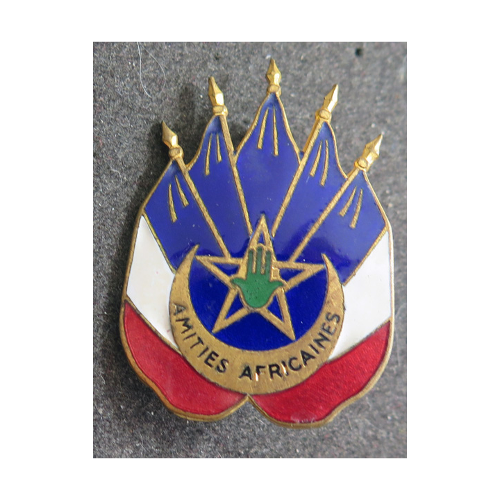 insigne des amitiés africaines en émail Arthus Bertrand Paris Déposé ABPD