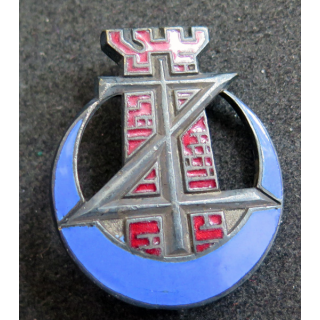1° RZ : 1° régiment de zouaves en émail argenté grosse pastille Drago Nice Béranger