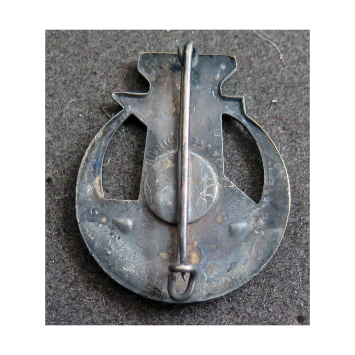 1° RZ : 1° régiment de zouaves en émail argenté grosse pastille Drago Nice Béranger