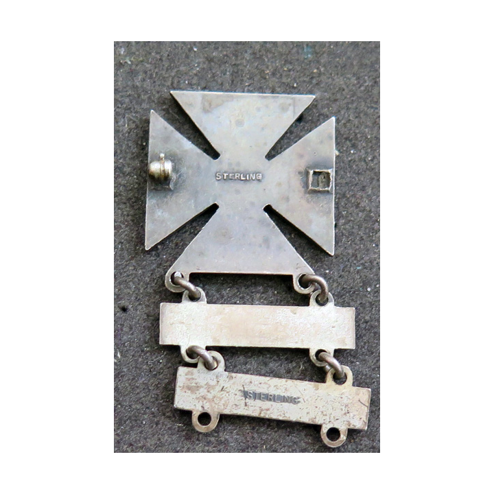 Insigne de tir militaire de l'US Army (2°GM) en argent sterling – Croix de fer (Pistolet/Fusil)