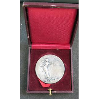 Médaille offerte par la Petite Gironde en bronze argenté dans son écrin diamètre 4,5 cm