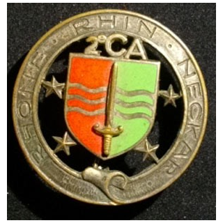 2° CA : 2° CORPS D'ARMÉE RHÔNE RHIN NECKAR ÉMAIL