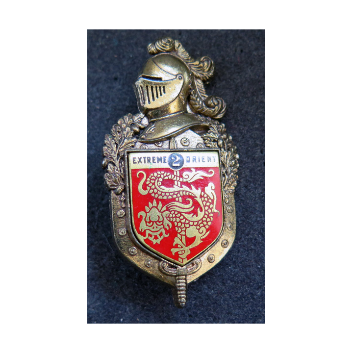 2° LGRM Légion de garde républicaine de marche en Extrême-Orient plateau doré Delsart et écu dos guilloché retirage Drago
