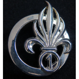 1° REC : insigne de béret argenté du 1° régiment étranger de cavalerie sans fabricant