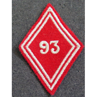 LOSANGE DE BRAS MODÈLE 45 : losange du 93° Régiment d'artillerie de Montagne modèle troupe en fil