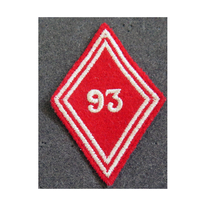 LOSANGE DE BRAS MODÈLE 45 : losange du 93° Régiment d'artillerie de Montagne modèle troupe en fil