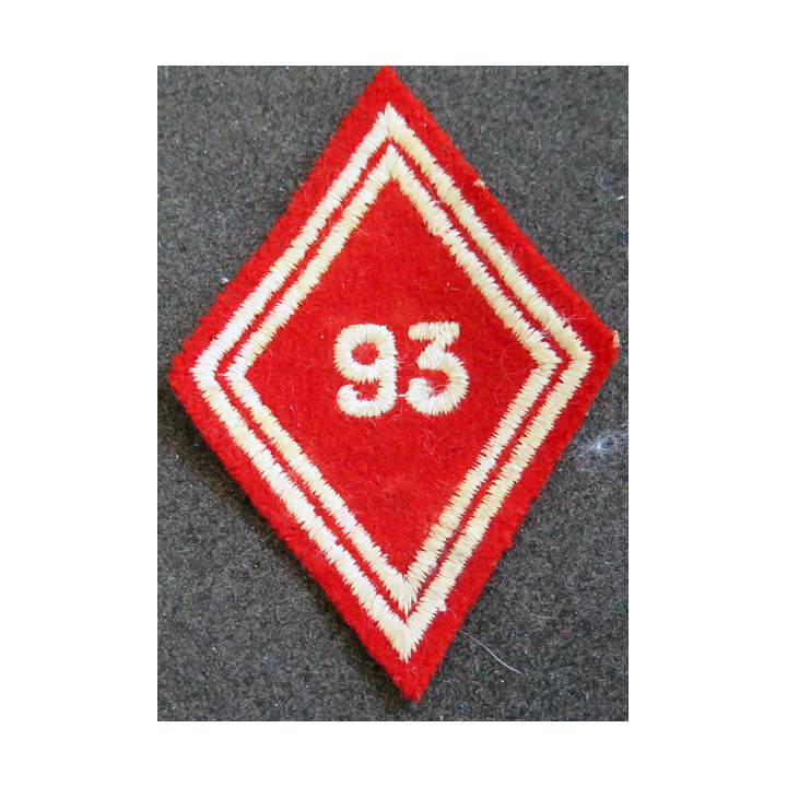 LOSANGE DE BRAS MODÈLE 45 : losange du 93° Régiment d'artillerie de Montagne modèle troupe en fil