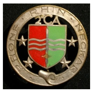 2° CA : 2° CORPS D'ARMÉE RHÔNE RHIN NECKAR ÉMAIL