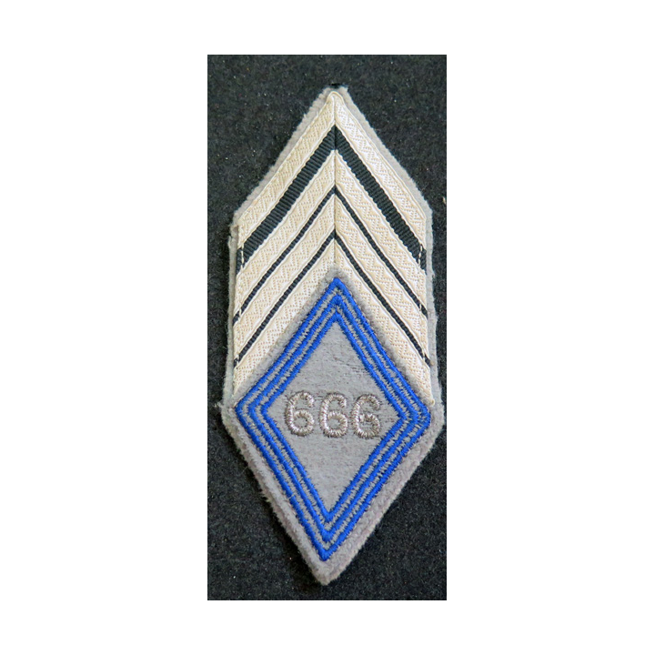 LOSANGE DE BRAS MODÈLE 45 : losange de galon de sergent major du 666° compagnie du matériel (laminette) Algérie ?