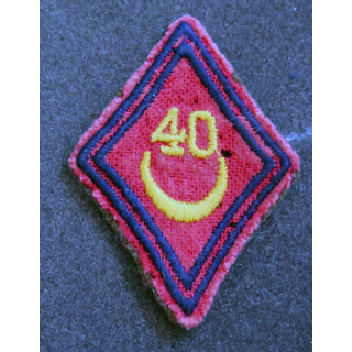 LOSANGE DE BRAS MODÈLE 45 : losange du 40° RANA régiment d'artillerie Nord Africaine (fil)