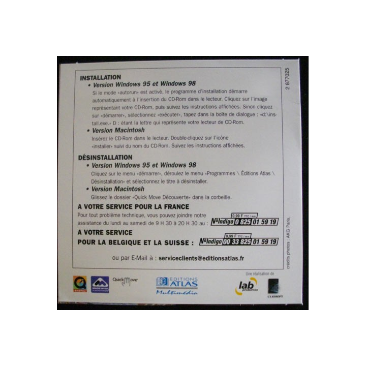  CD ROM MAC PC : L'Indépendance de Etats Unis éditions Atlas