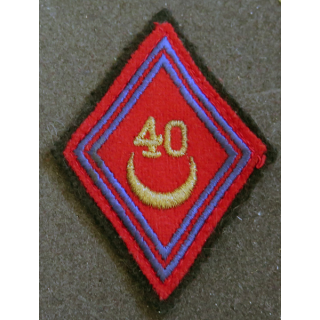 LOSANGE DE BRAS MODÈLE 45 : losange du 40° RANA régiment d'artillerie Nord Africaine modèle s/officier (laminette)