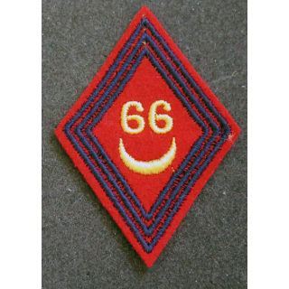 LOSANGE DE BRAS MODÈLE 45 : losange du 66° régiment d'artillerie d'Afrique modèle s/off (fil jaune)